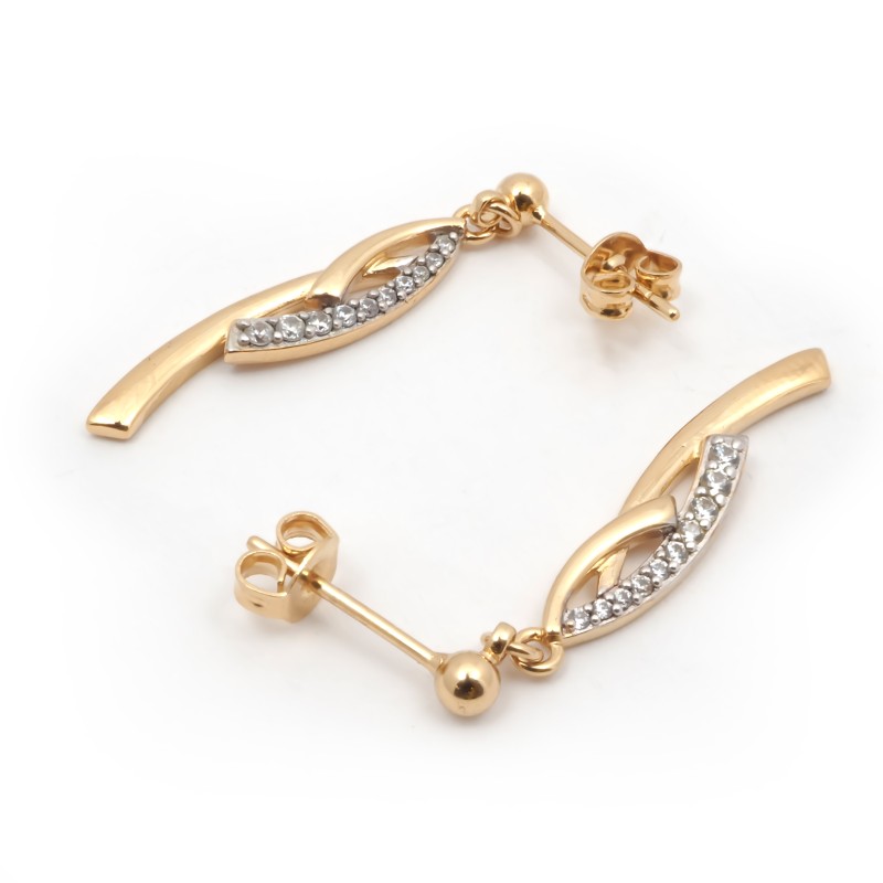 Boucles d'oreilles fantaisie femme carador en plaqué or avec oxydes de zirconium