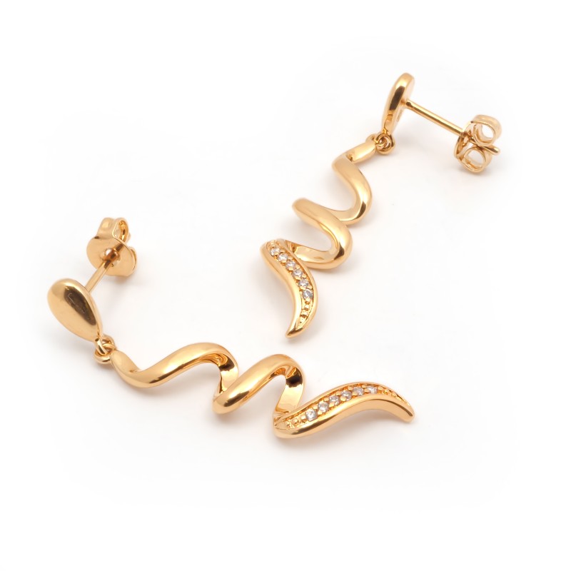 Boucles d'oreilles fantaisie femme carador en plaqué or avec oxydes de zirconium