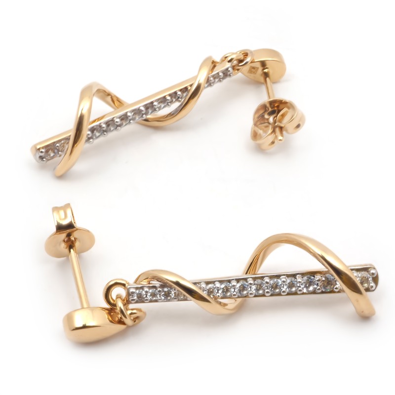 Boucles d'oreilles Pendantes Femme Carador en Plaqué Or et Oxydes de zirconium