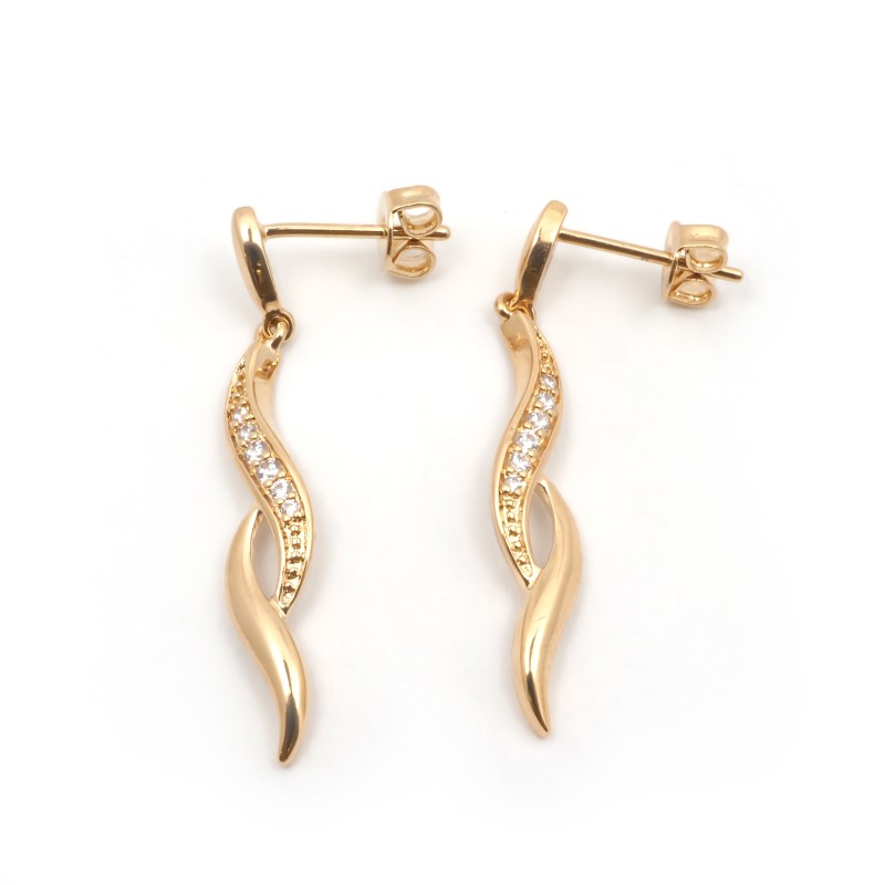 Boucles d'oreilles Pendantes Femme plaqué or et oxydes de zirconium carador