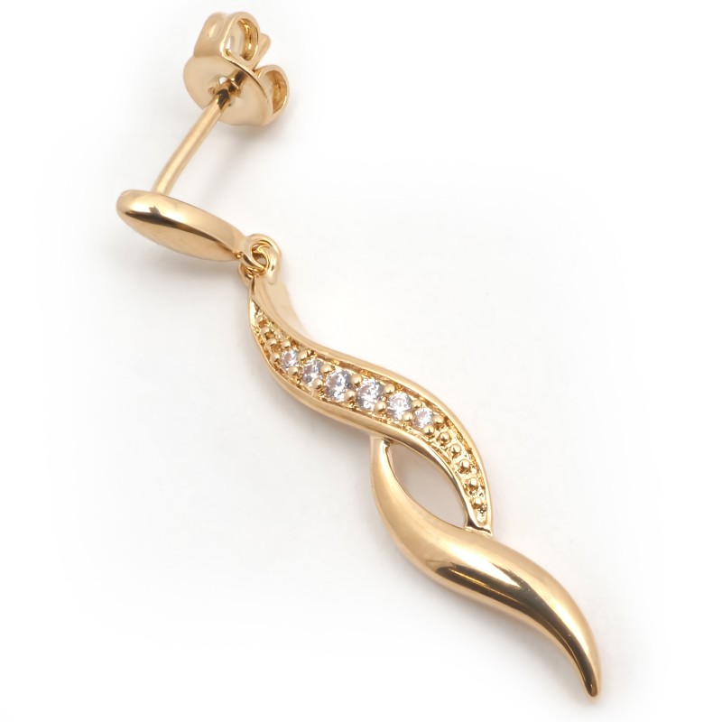 Boucles d'oreilles Pendantes Femme plaqué or et oxydes de zirconium carador