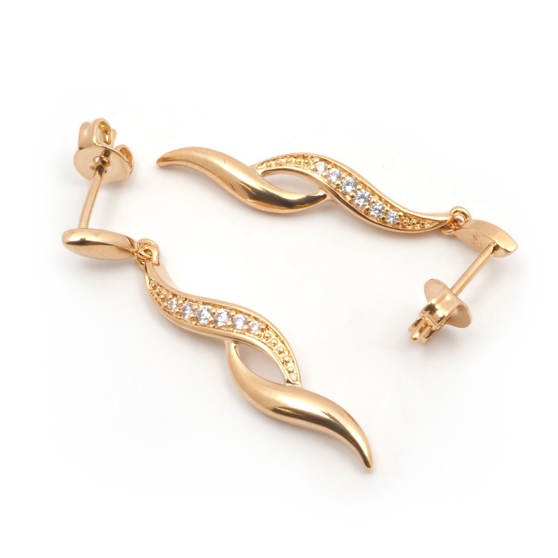 Boucles d'oreilles Pendantes Femme plaqué or et oxydes de zirconium carador