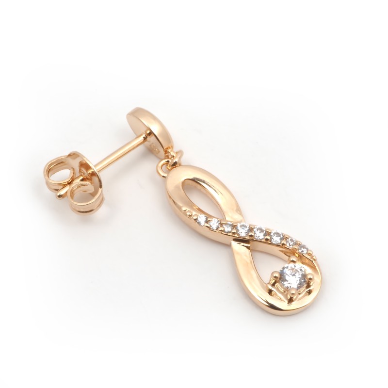 Boucles d'oreilles pendantes femme phebus plaqué or avec oxydes de zirconium et pierres blanches