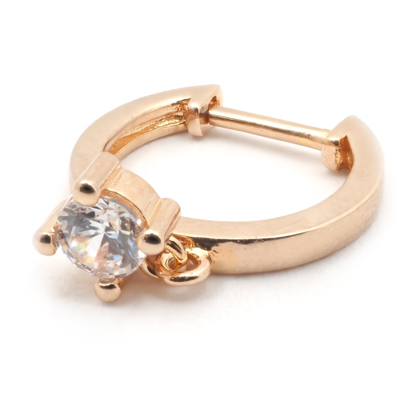 Boucles d'oreilles créoles avec pampilles femme carador en plaqué or avec oxydes de zirconium