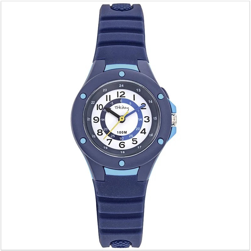 Montre Tekday en silicone avec détails bleu