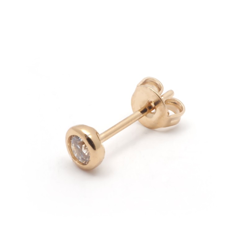 Boucles d'oreilles plaqué or et oxydes de zirconium 3MM carador