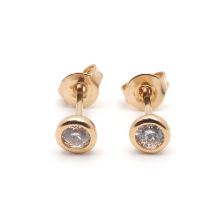 Boucles d'oreilles plaqué or et oxydes de zirconium