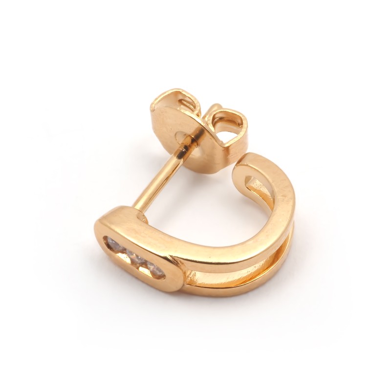 Boucles d'oreilles demi créoles femme carador en plaqué or avec oxydes de zirconium