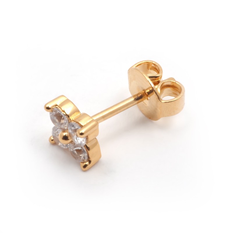 Boucles d'oreilles clous femme carador en plaqué or avec oxydes de zirconium