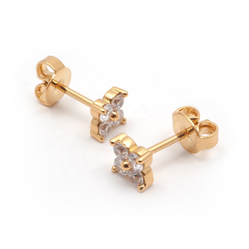 Boucles d'oreilles clous femme carador en plaqué or avec oxydes de zirconium