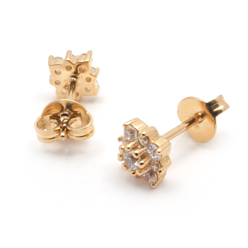 Boucles d'oreilles clous femme carador en plaqué or avec oxydes de zirconium