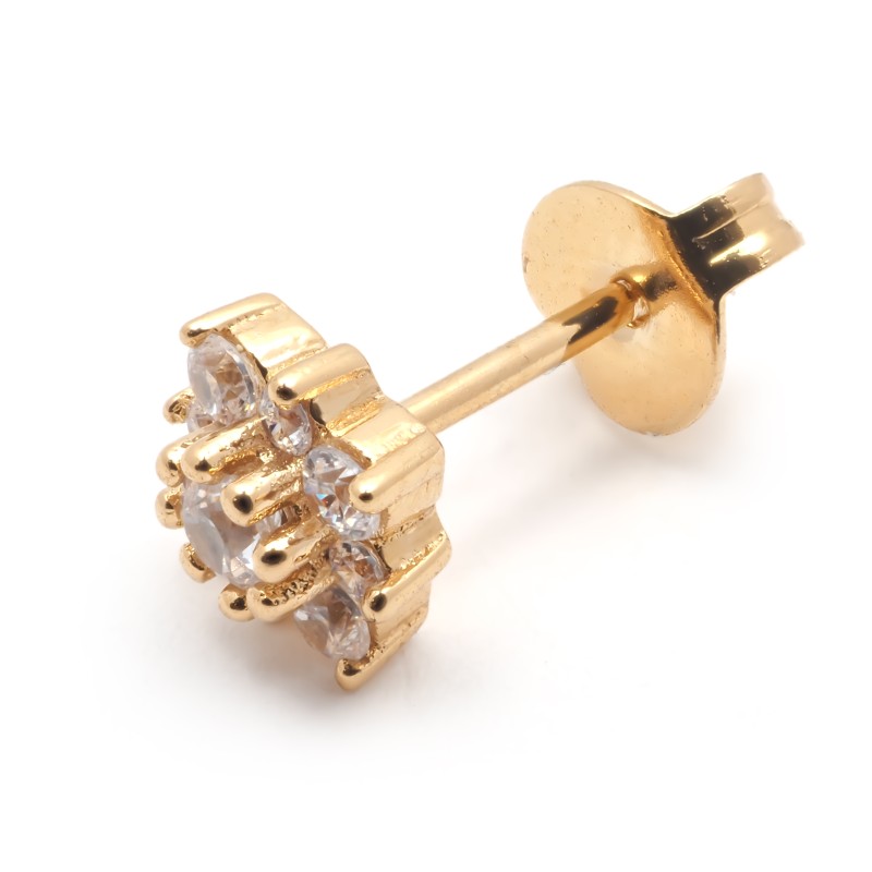 Boucles d'oreilles clous femme carador en plaqué or avec oxydes de zirconium