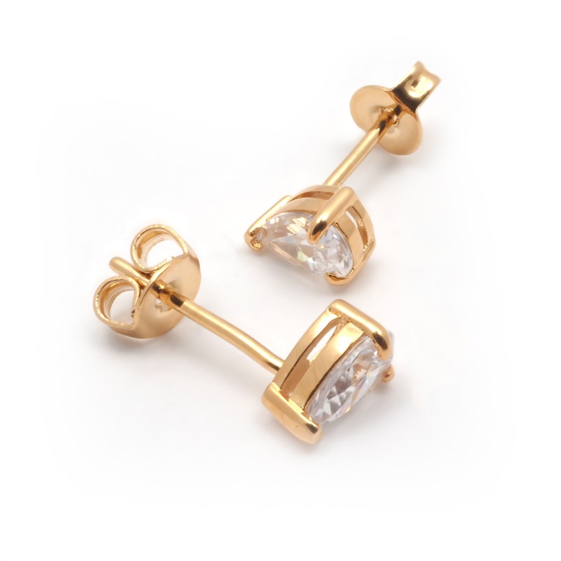 Boucles d'oreilles plaqué or et oxydes de zirconium carador