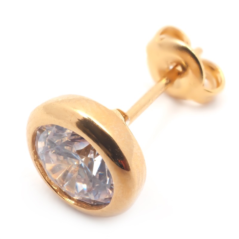 Boucles d'oreilles plaqué or et oxydes de zirconium 6MM carador