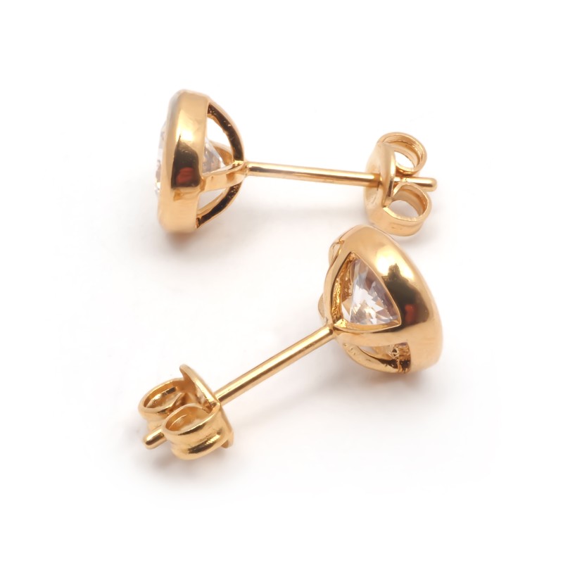 Boucles d'oreilles plaqué or et oxydes de zirconium 6MM carador