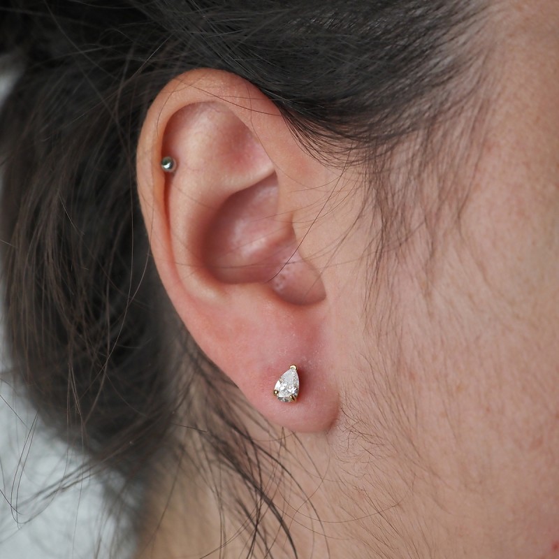 Boucles d'oreilles plaqué or et oxydes de zirconium carador