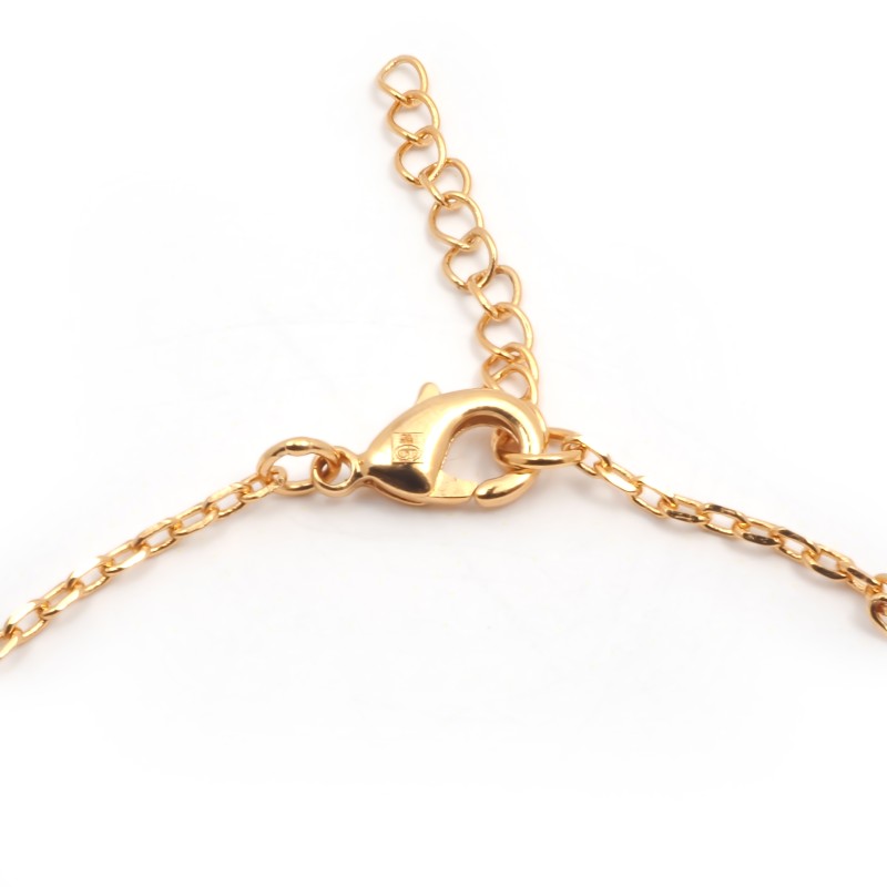 Bracelet fantaisie femme carador en plaqué or avec oxydes de zirconium et spinelle vert motif signe infini