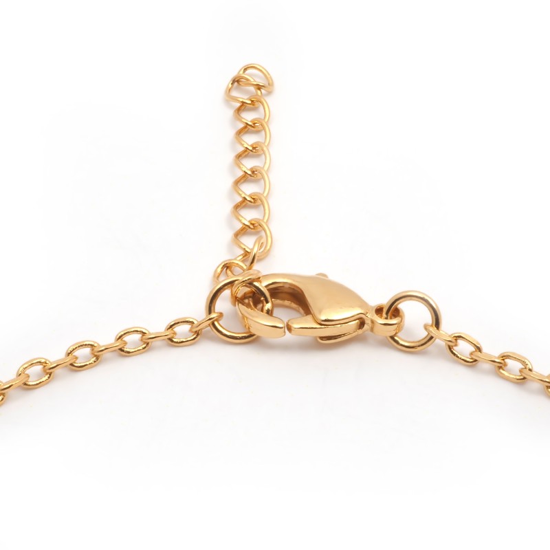 Bracelet solitaire serti clos femme carador en plaqué or avec spinelle verte