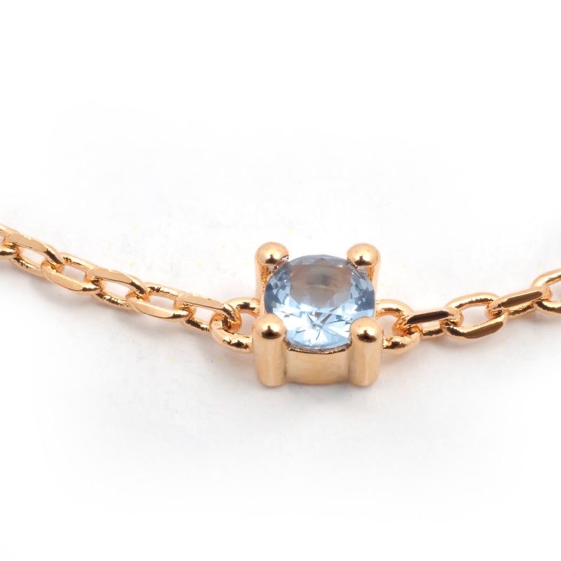 Bracelet fantaisie femme carador en plaqué or avec spinelles bleu clair