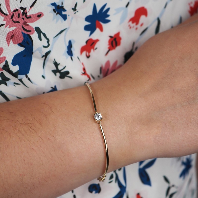 Bracelet Rigide femme carador en plaqué or avec oxydes de zirconium