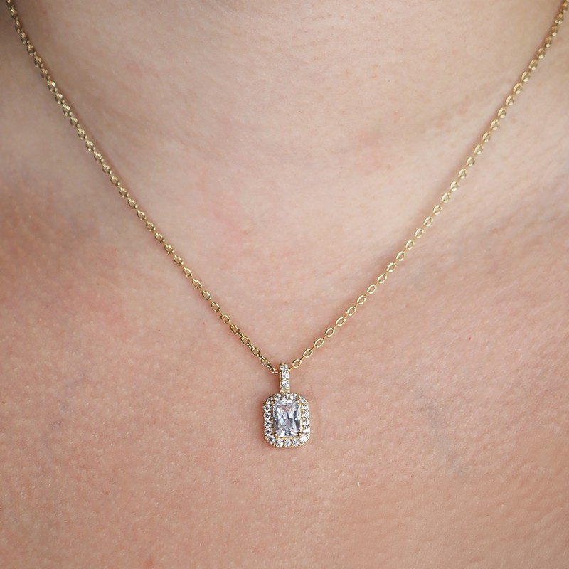 Collier fantaisie femme carador en plaqué or avec oxydes de zirconium