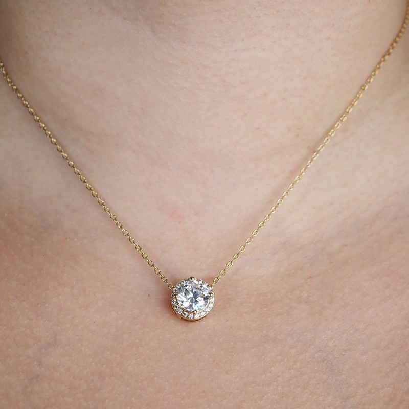 Collier fantaisie femme carador en plaqué or avec oxydes de zirconium