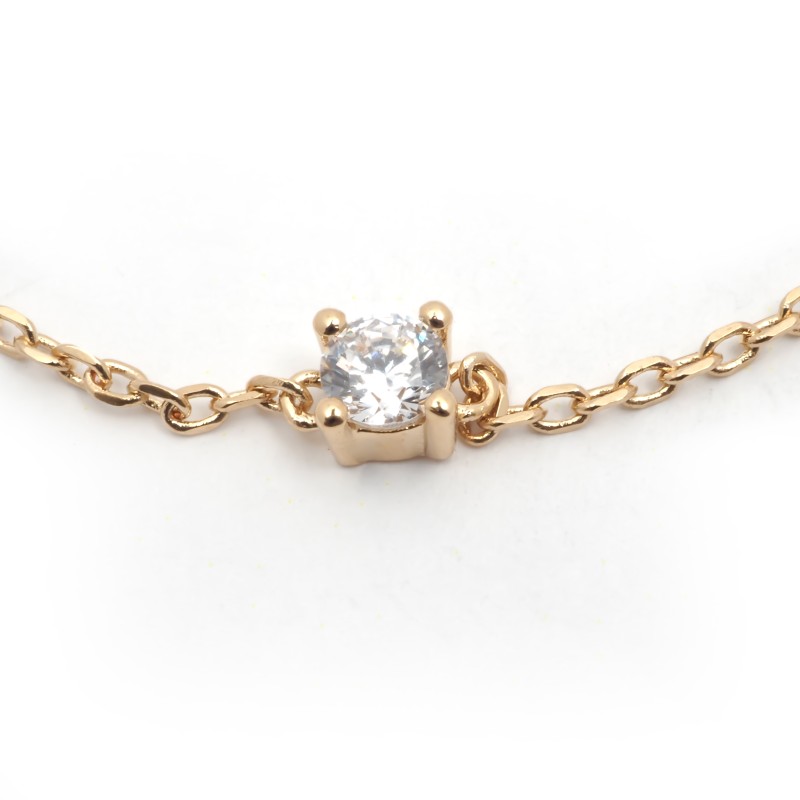 Bracelet solitaire femme carador en plaqué or avec oxyde de zirconium