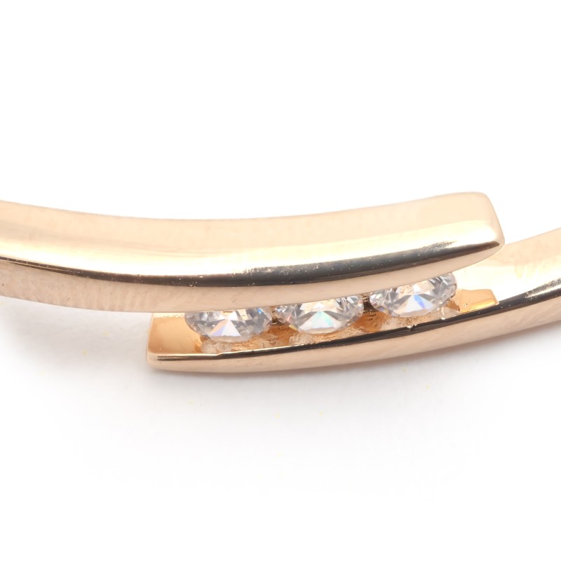 Bracelet Rigide jonc ouvrant femme carador en plaqué or avec oxydes de zirconium