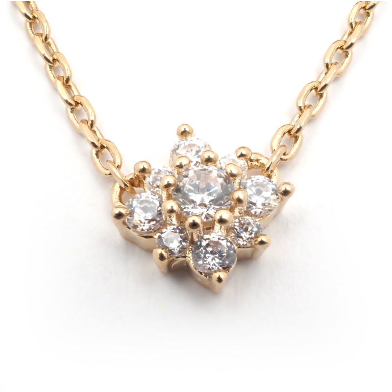 Collier fantaisie femme carador en plaqué or avec oxydes de zirconium