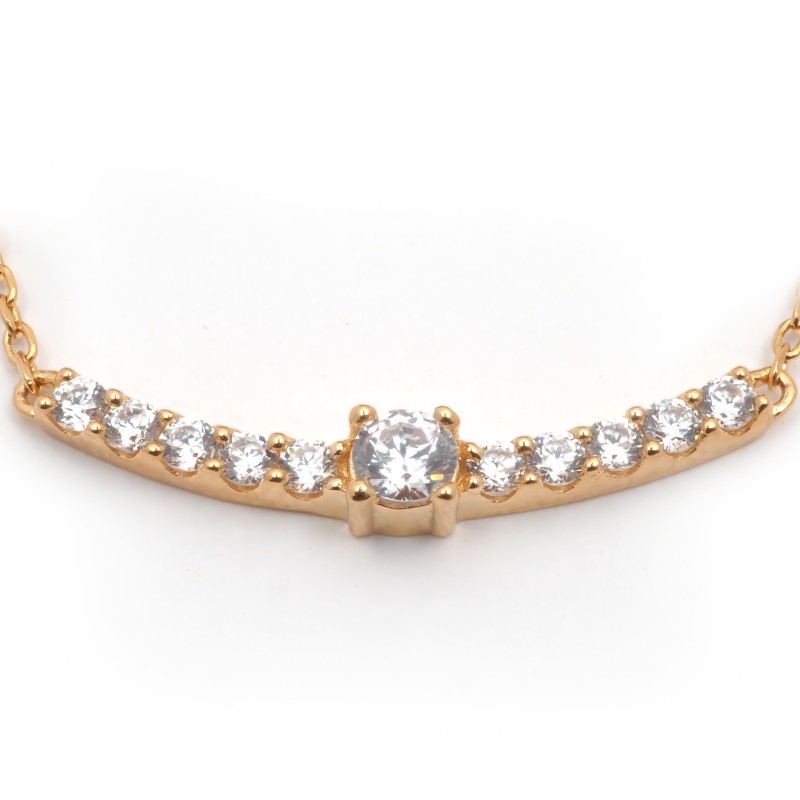 Collier fantaisie femme carador en plaqué or avec oxydes de zirconium