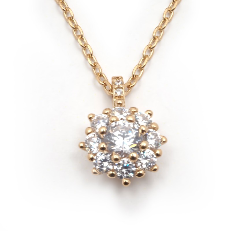 Collier fantaisie femme carador en plaqué or avec oxydes de zirconium