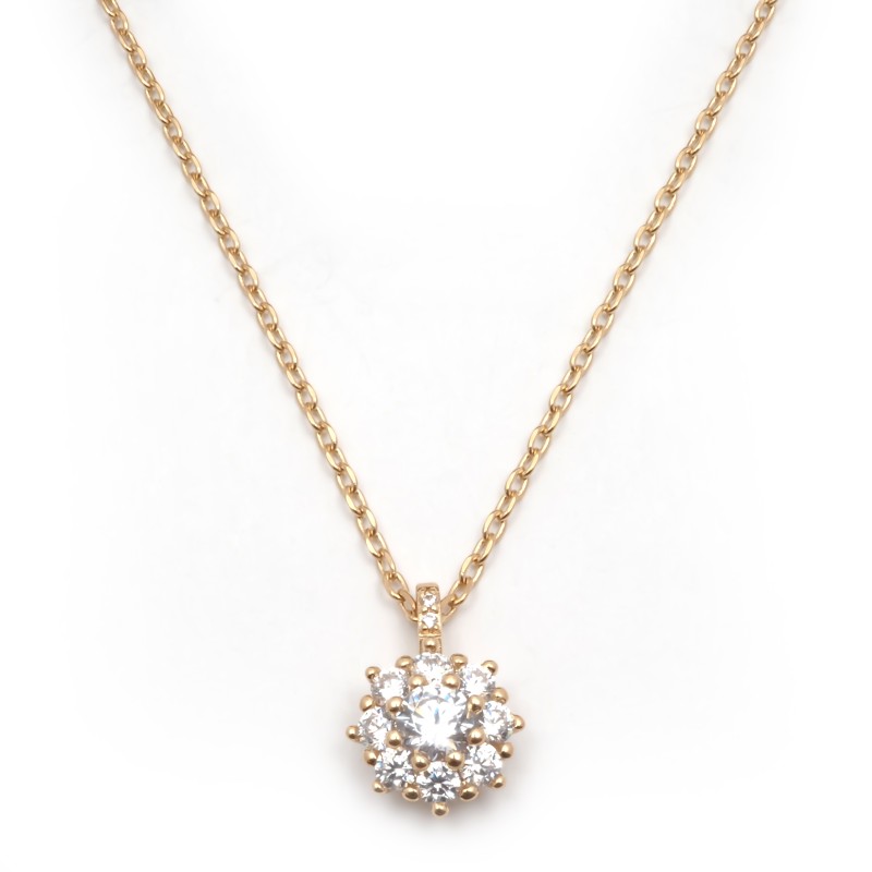 Collier fantaisie femme carador en plaqué or avec oxydes de zirconium