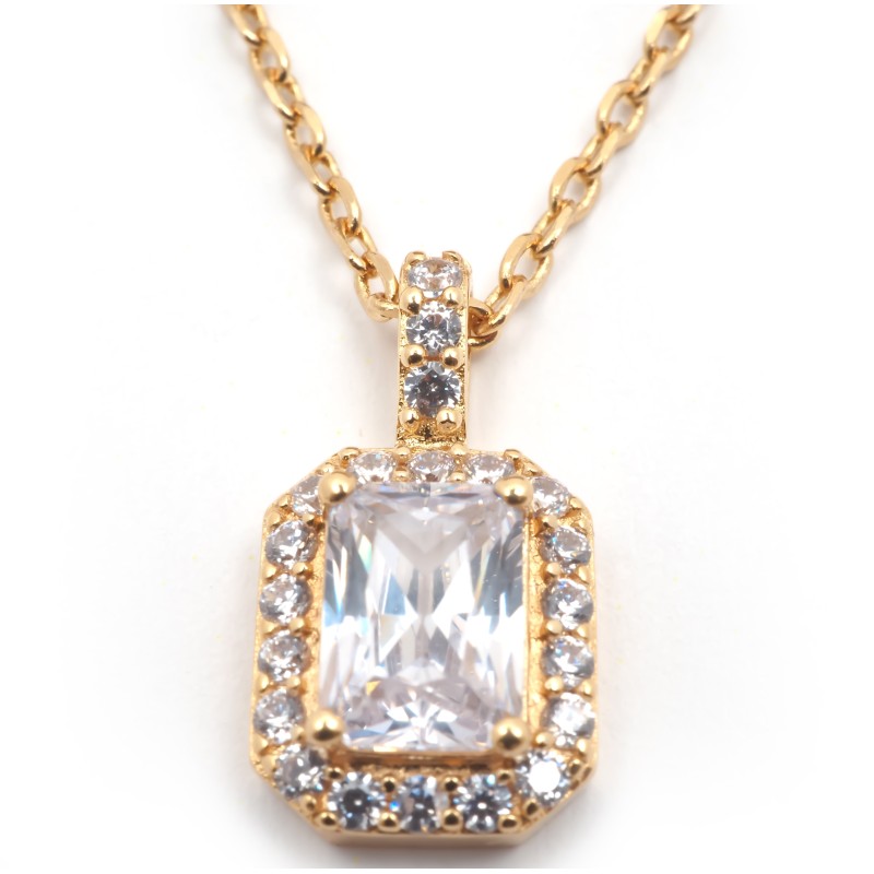 Collier fantaisie femme carador en plaqué or avec oxydes de zirconium