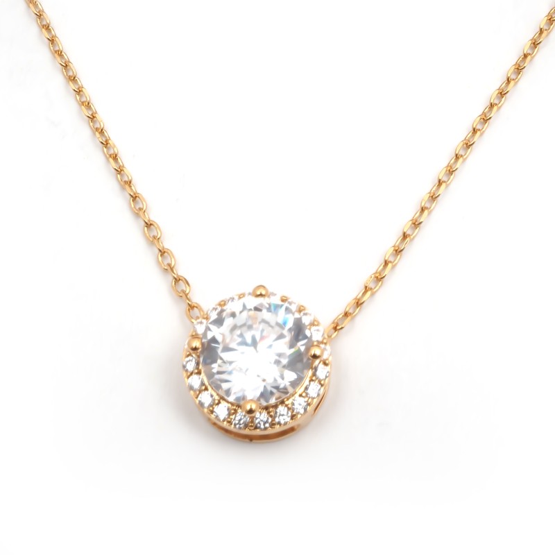 Collier fantaisie femme carador en plaqué or avec oxydes de zirconium