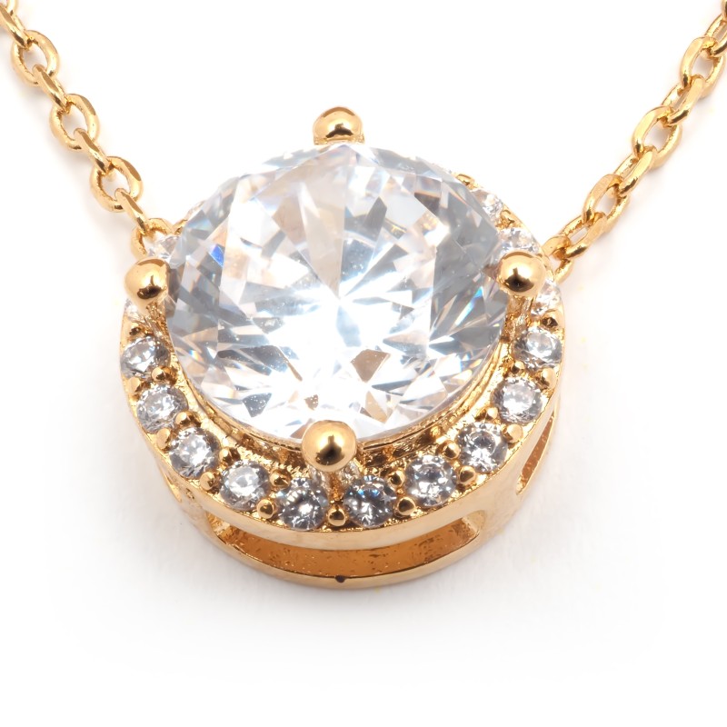 Collier fantaisie femme carador en plaqué or avec oxydes de zirconium