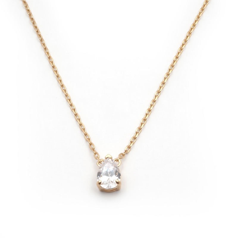 Collier plaqué or et oxyde de zirconium