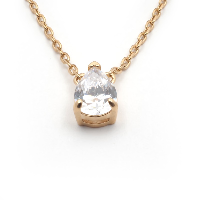 Collier plaqué or et oxyde de zirconium carador