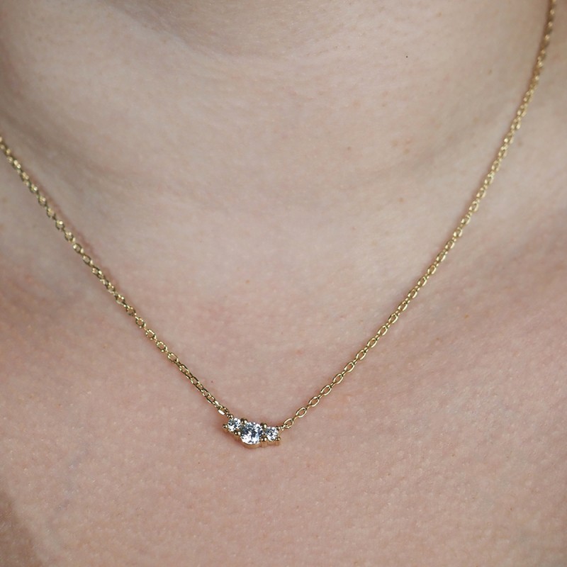 Collier plaqué or et oxyde de zirconium carador