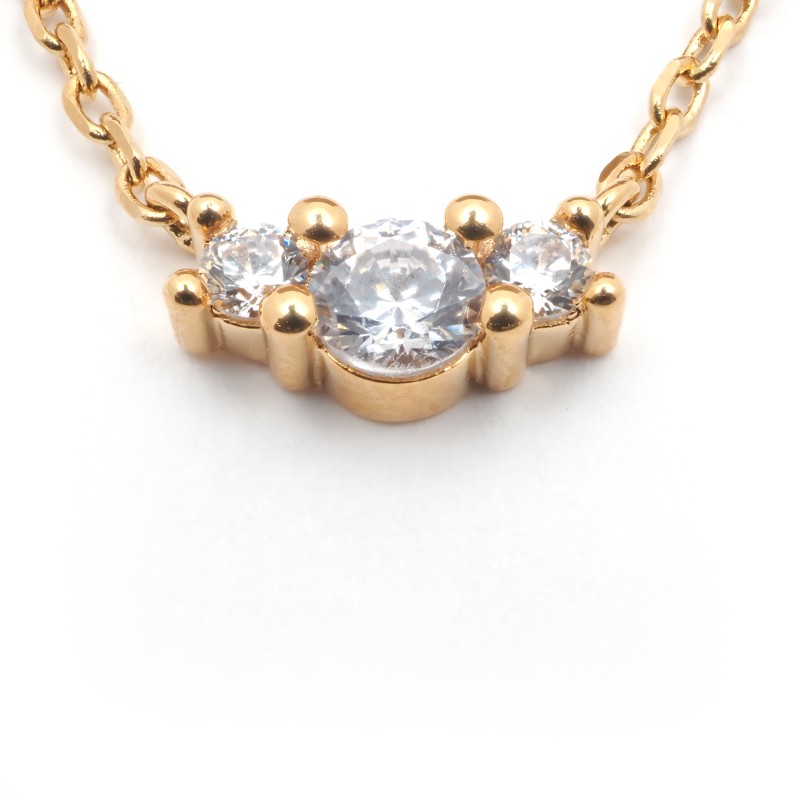 Collier plaqué or et oxyde de zirconium carador