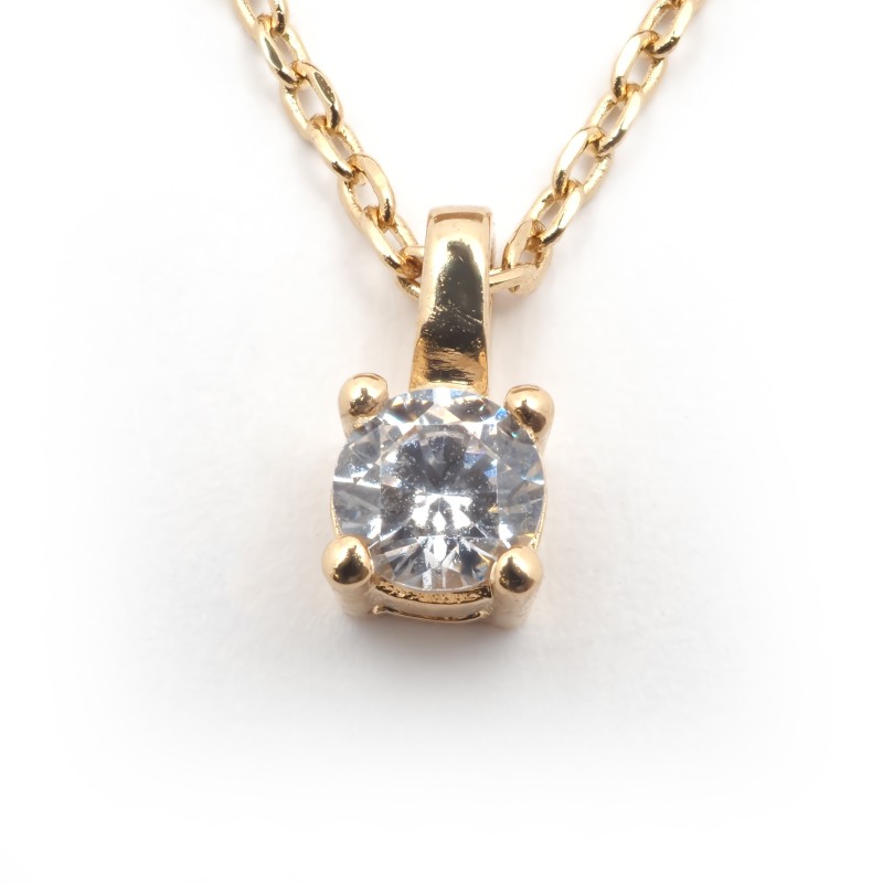 Collier plaqué or et oxydes de zirconium carador