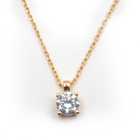 Collier plaqué or et oxydes de zirconium