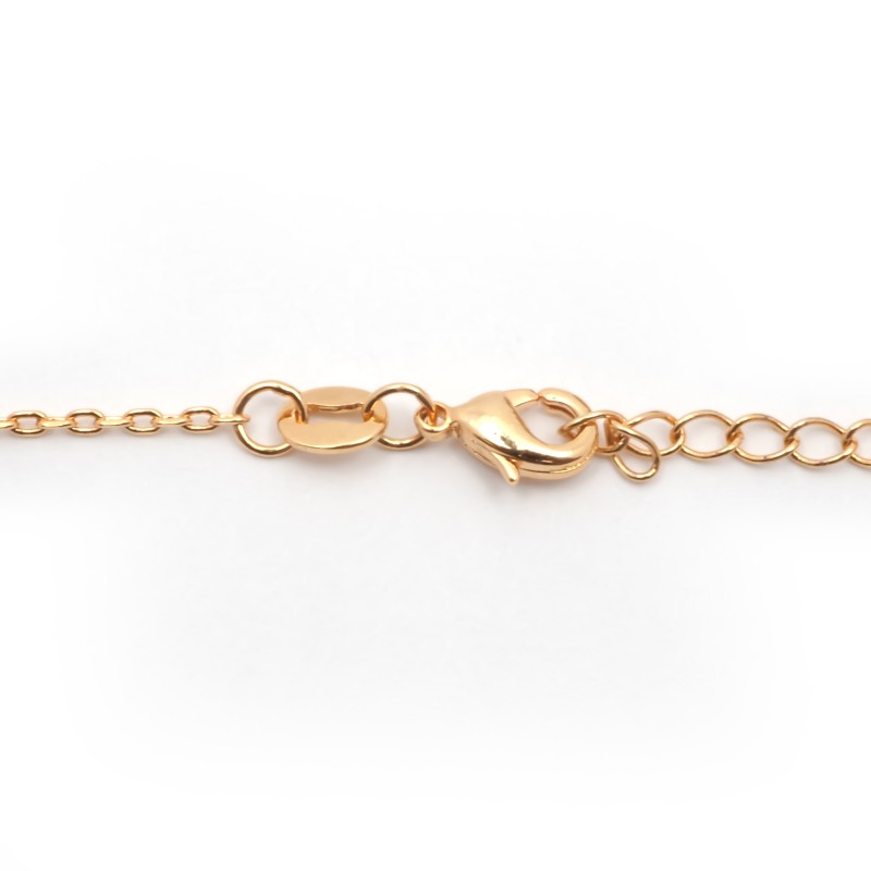 Collier Carador Femme en Plaqué Or et Oxydes de zirconium Motif coeur Maille forçat