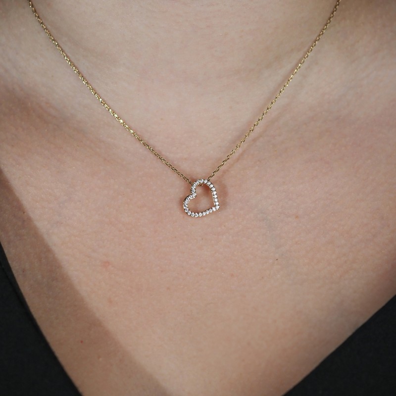 Collier plaqué or motif coeur