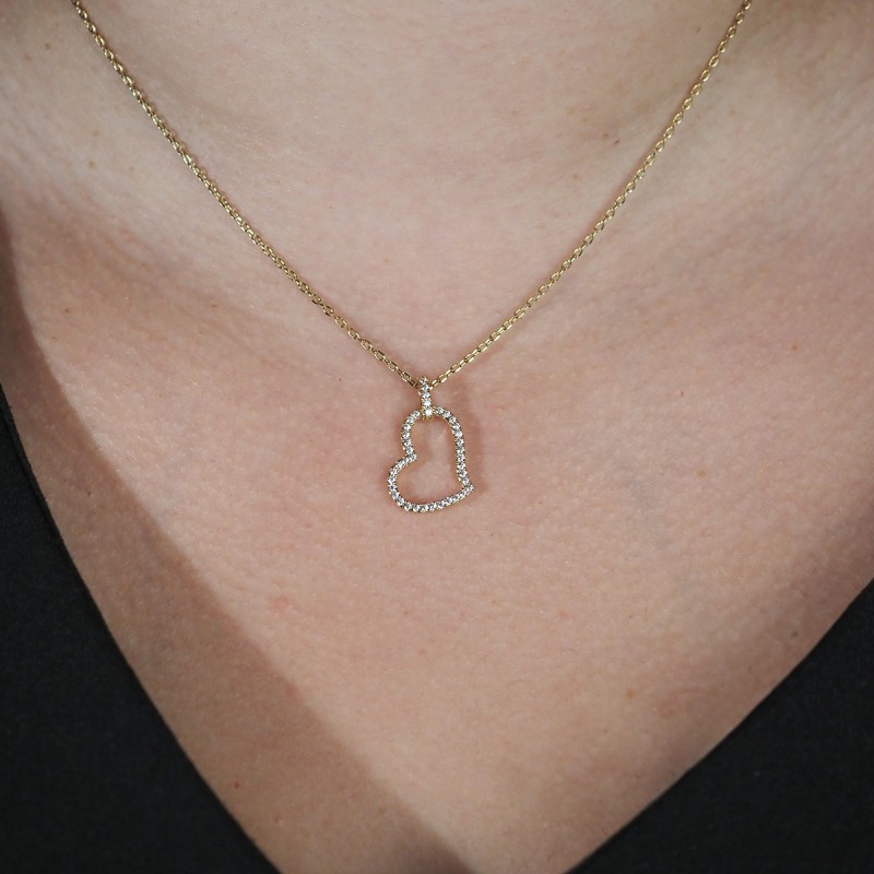 Collier plaqué or motif coeur