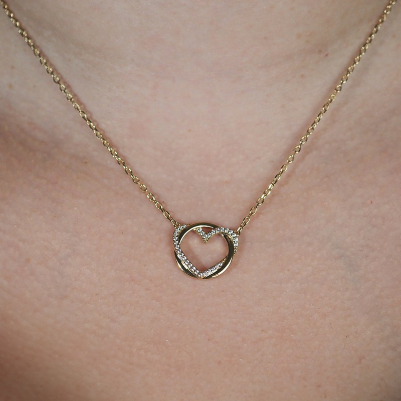 Collier plaqué or motif coeur carador