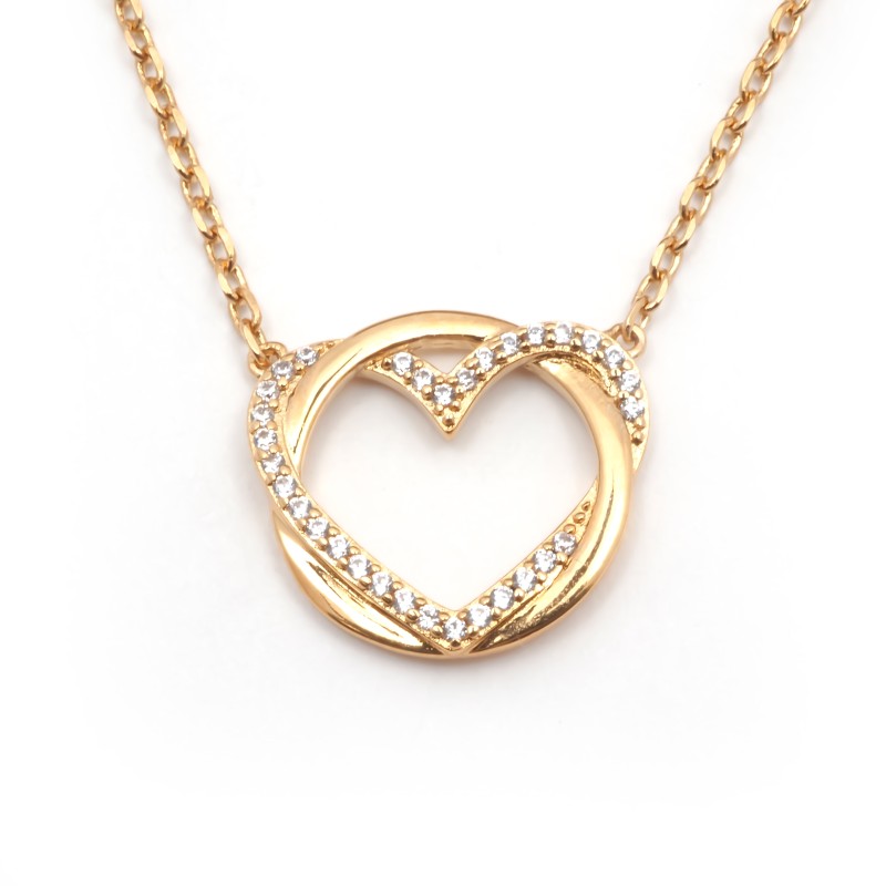 Collier plaqué or motif coeur carador