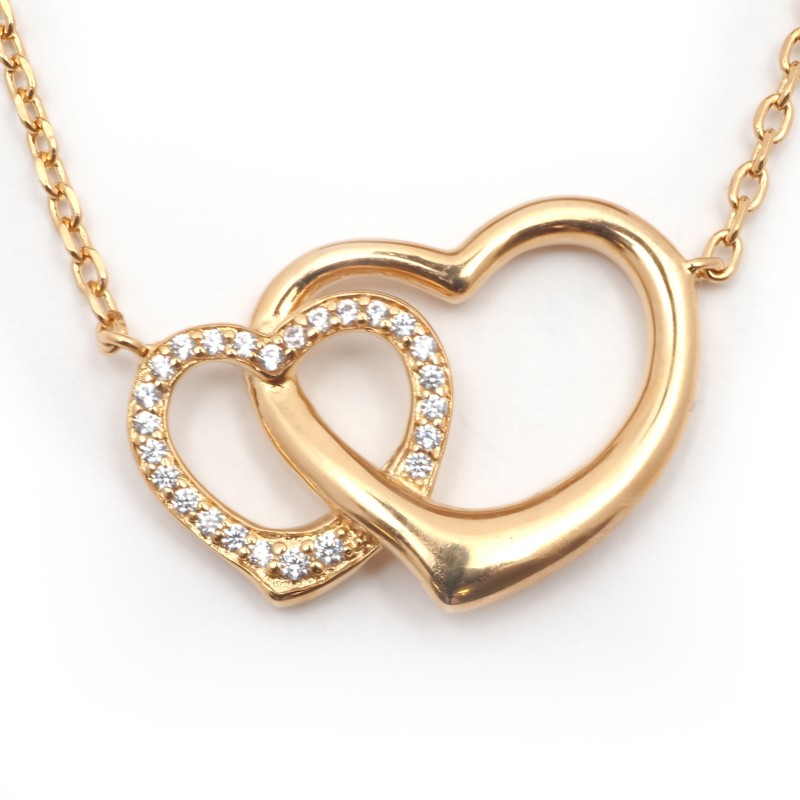 Collier plaqué or motif coeur carador