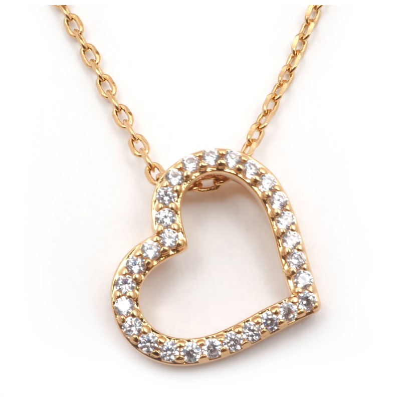 Collier plaqué or motif coeur