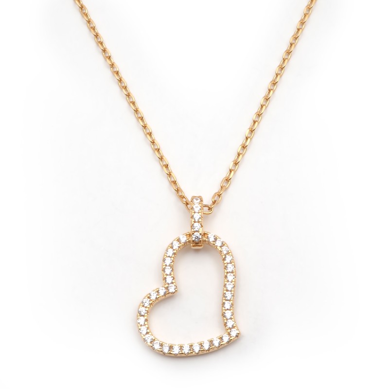 Collier plaqué or motif coeur