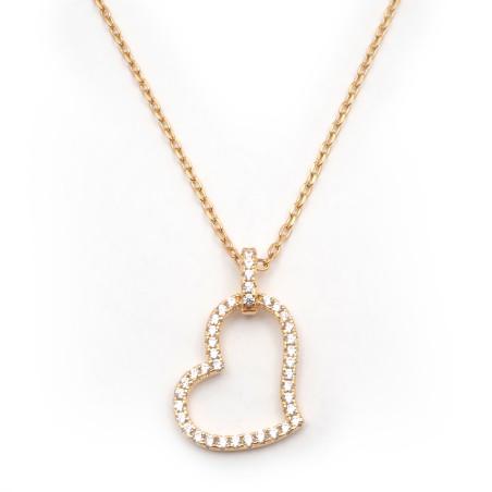 Collier plaqué or motif coeur